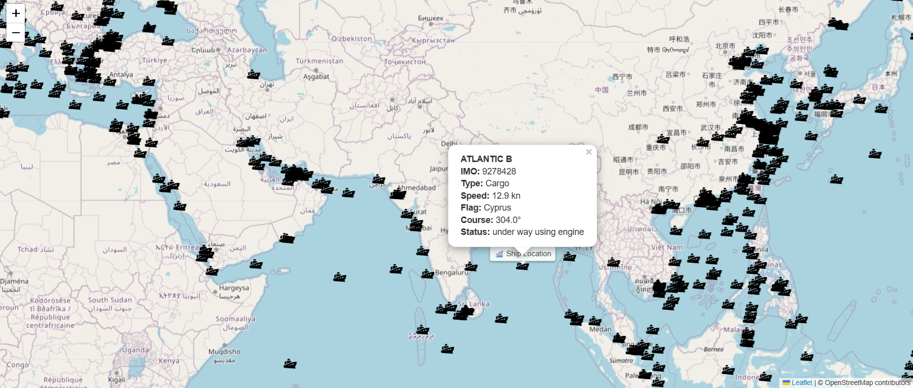 Fleet map preview