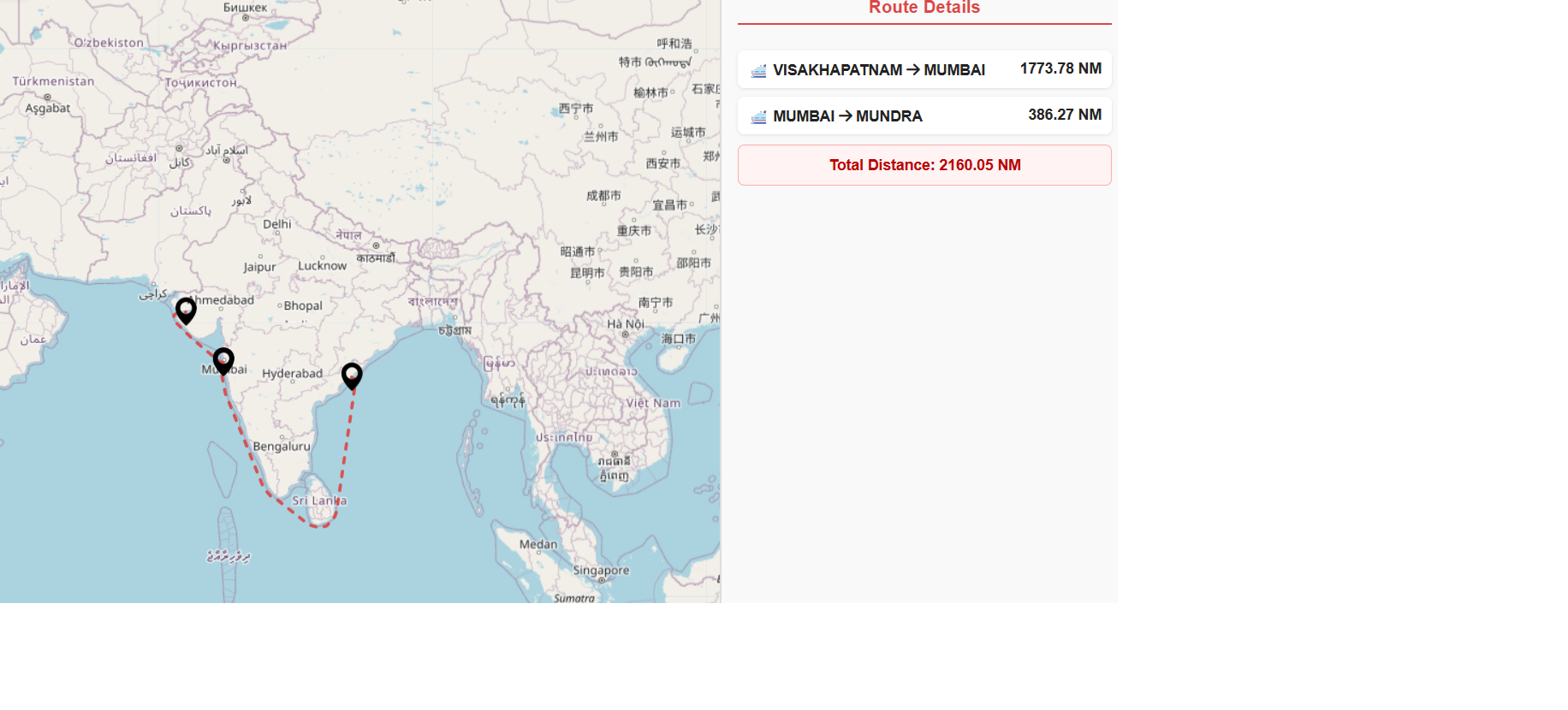 Distance calculator